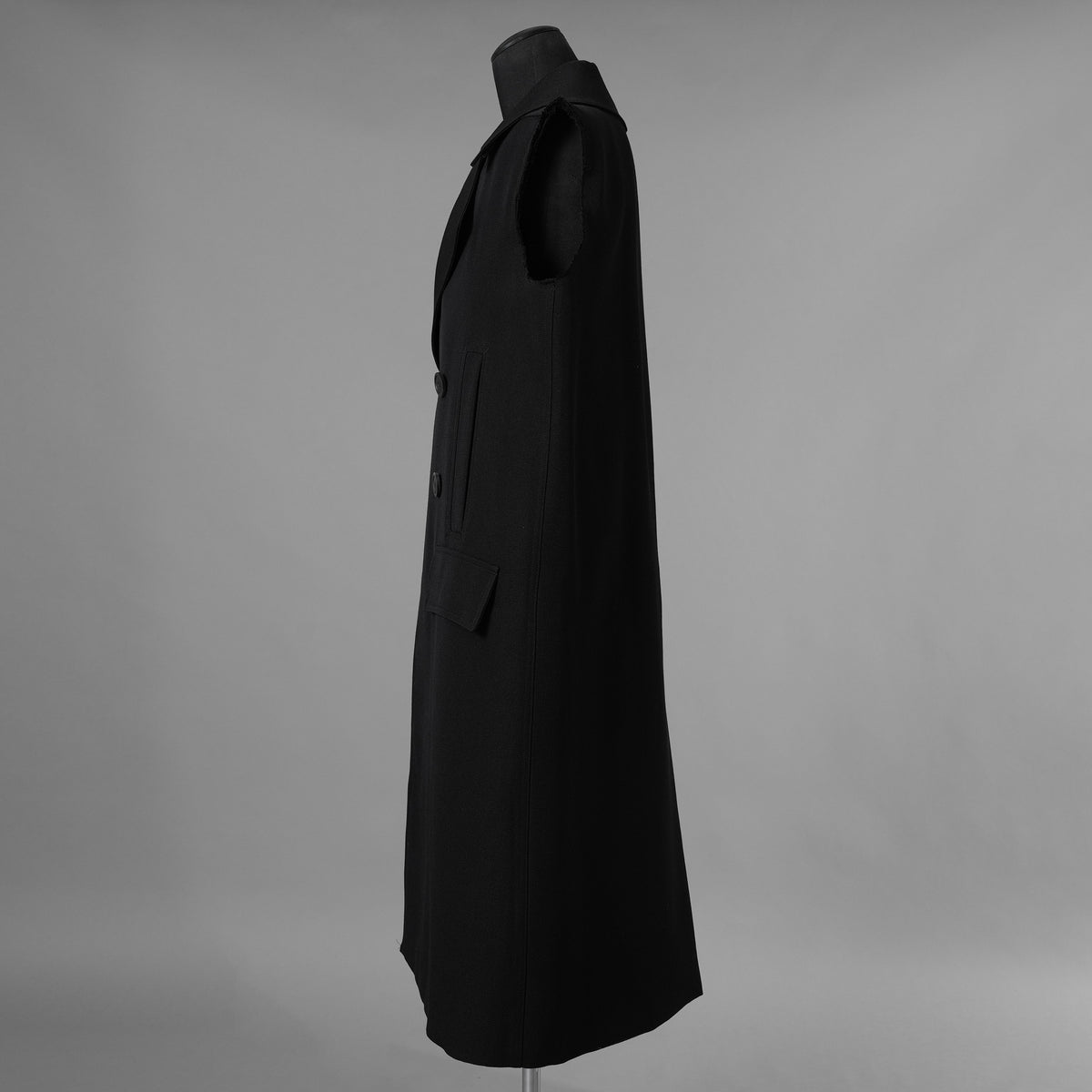 Rick Owens リックオウエンス / 美品 23AW LOXOR 期 / Black Sleeveless Slim Drella Coat コート ノースリーブ ドレラコート / RL02C7952-TWM / size 46 (BLACK) 352082-in-ue