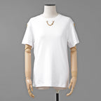 LOUIS VUITTON ルイヴィトン / 22SS サイドストラップ Tシャツ チェーン / 半袖Tシャツ / RW222B UOL FNTS76 / size M (WHITE) レディース