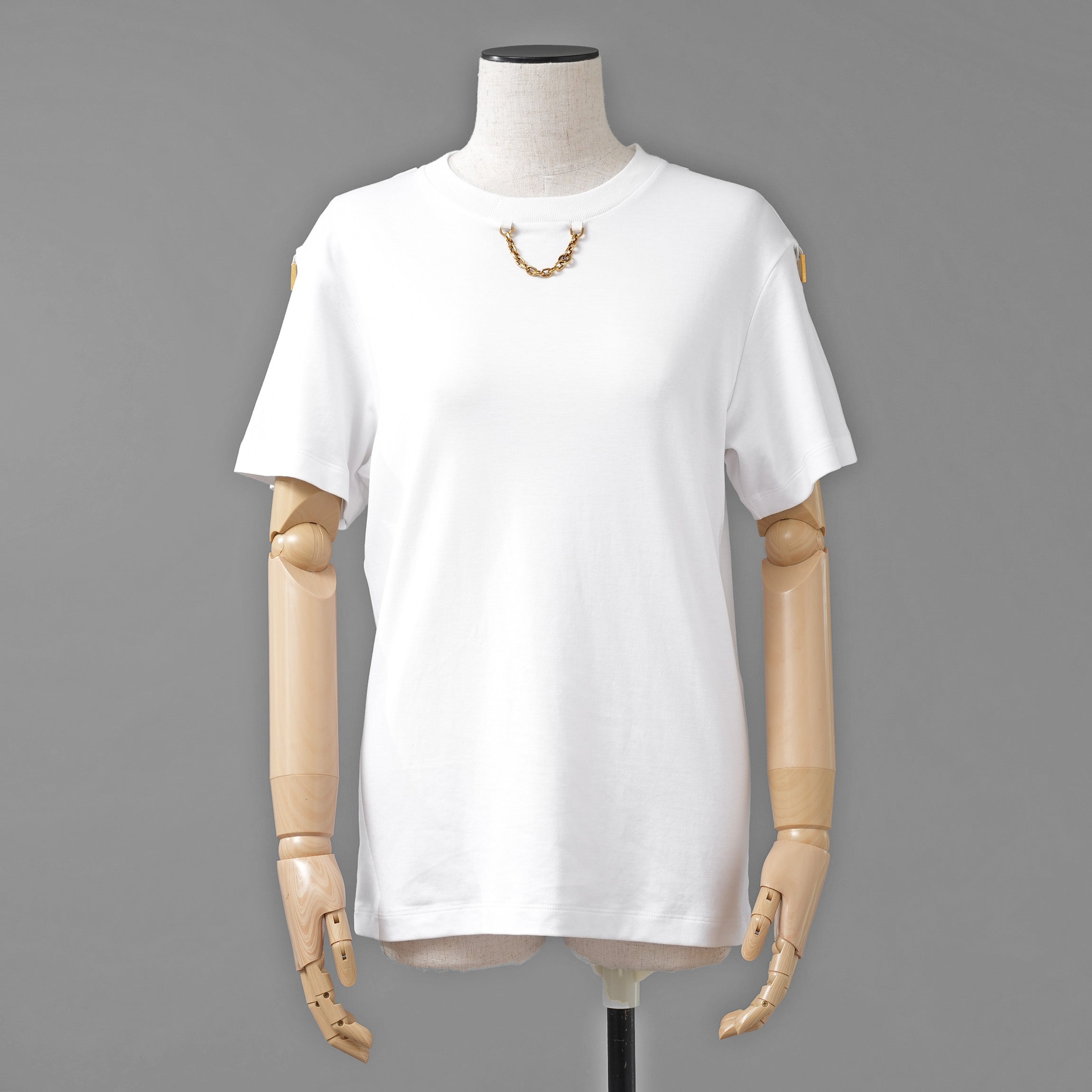 LOUIS VUITTON ルイヴィトン / 22SS サイドストラップ Tシャツ チェーン / 半袖Tシャツ / RW222B UOL FNTS76 / size M (WHITE) レディース