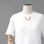 LOUIS VUITTON ルイヴィトン / 22SS サイドストラップ Tシャツ チェーン / 半袖Tシャツ / RW222B UOL FNTS76 / size M (WHITE) レディース