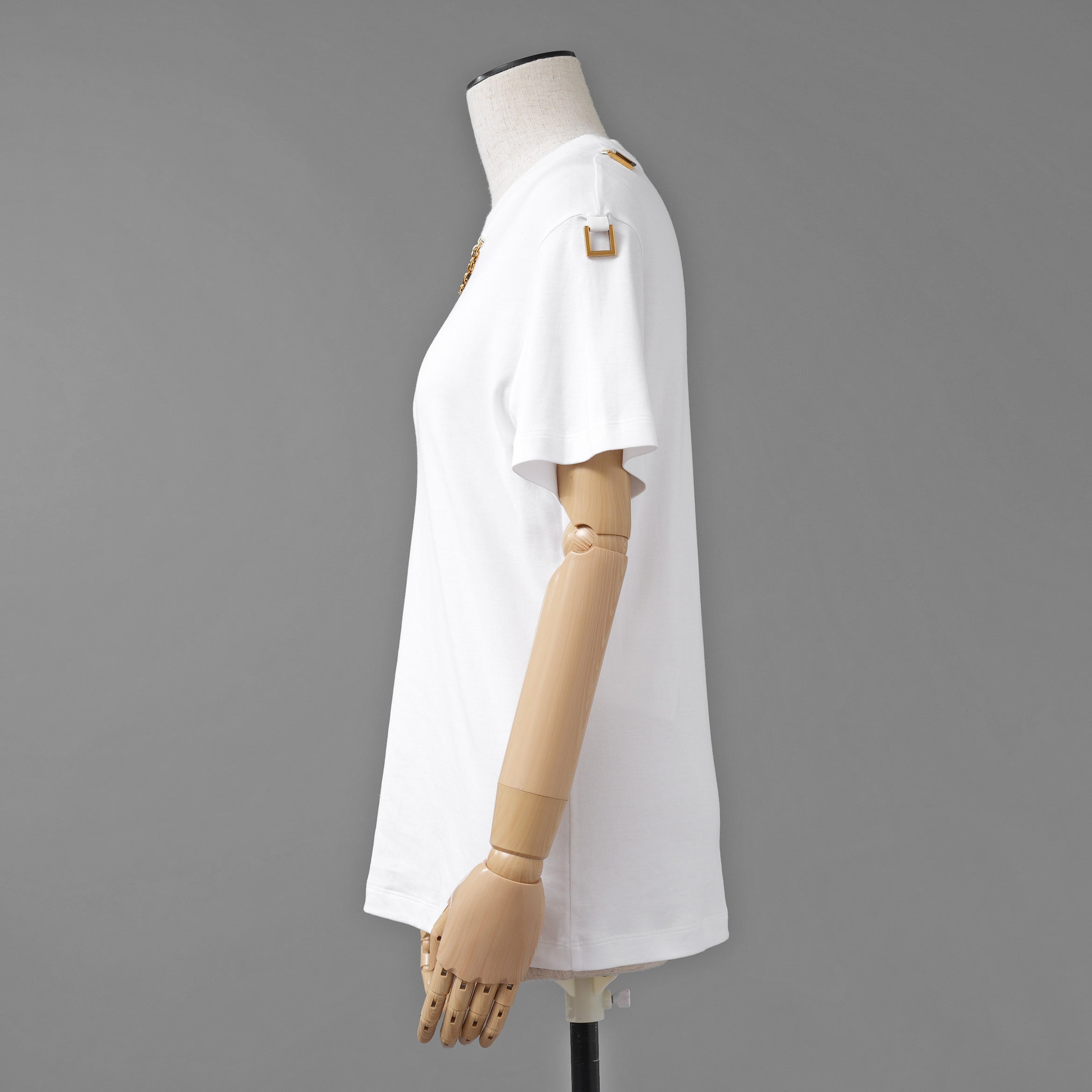 LOUIS VUITTON ルイヴィトン / 22SS サイドストラップ Tシャツ チェーン / 半袖Tシャツ / RW222B UOL FNTS76 / size M (WHITE) レディース