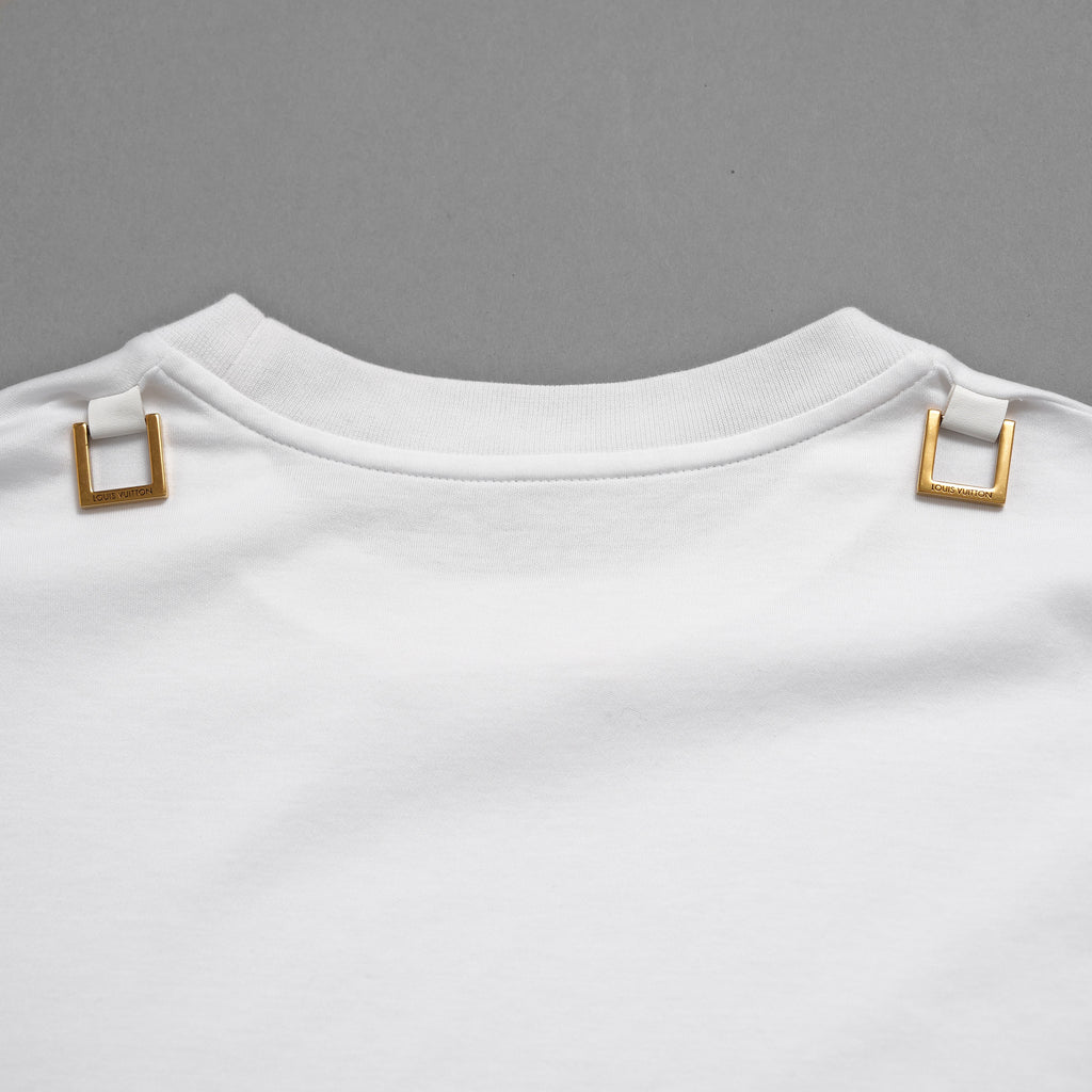 LOUIS VUITTON ルイヴィトン / 22SS サイドストラップ Tシャツ チェーン / 半袖Tシャツ / RW222B UOL FNTS76 / size M (WHITE) レディース
