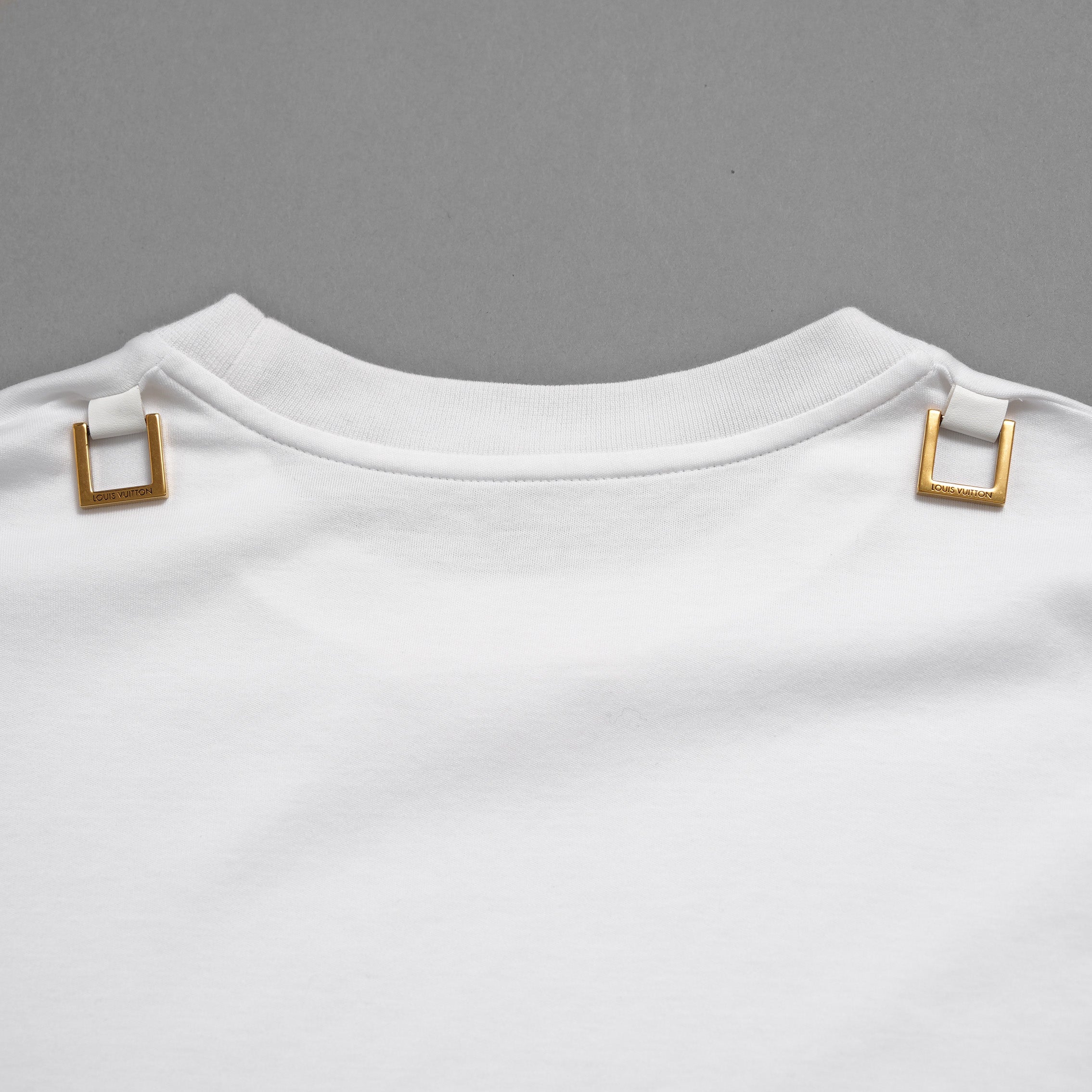 LOUIS VUITTON ルイヴィトン / 22SS サイドストラップ Tシャツ チェーン / 半袖Tシャツ / RW222B UOL FNTS76 / size M (WHITE) レディース