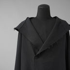 daubドーブ / 美品 HOODED COAT / ダブルガーゼ フーデッド コート / size 44 (BLACK)