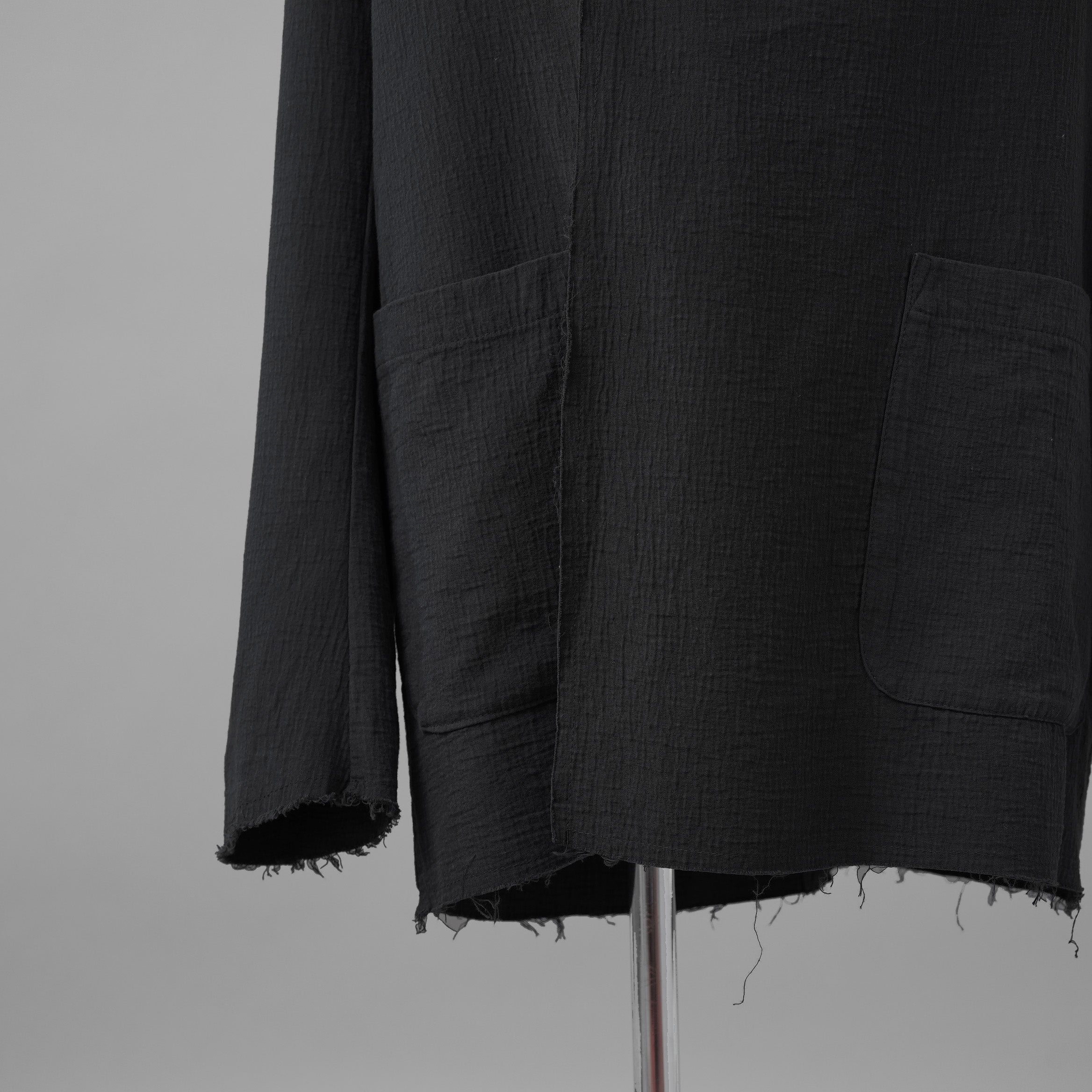 daubドーブ / 美品 HOODED COAT / ダブルガーゼ フーデッド コート / size 44 (BLACK)