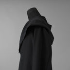 daubドーブ / 美品 HOODED COAT / ダブルガーゼ フーデッド コート / size 44 (BLACK)