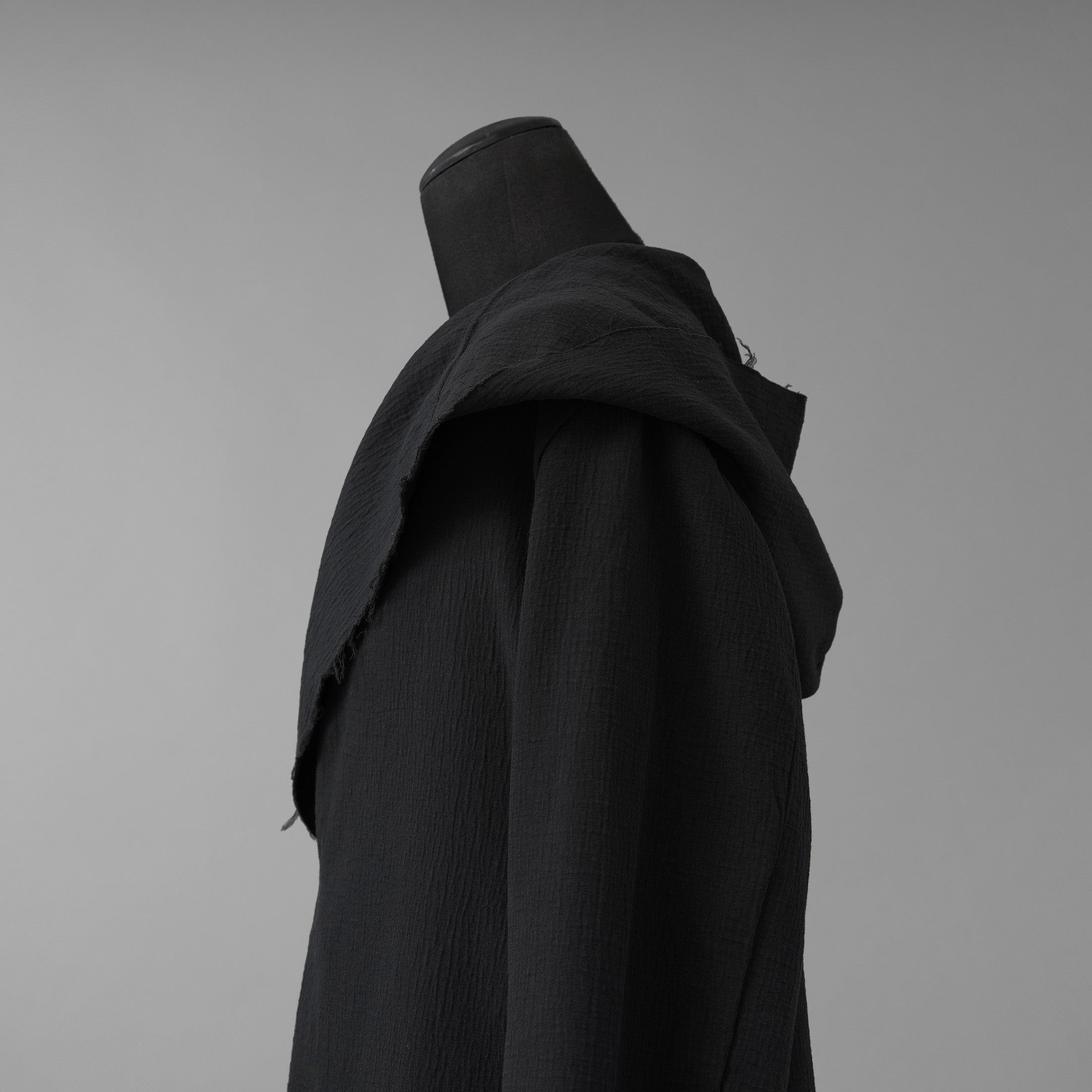 daubドーブ / 美品 HOODED COAT / ダブルガーゼ フーデッド コート / size 44 (BLACK)