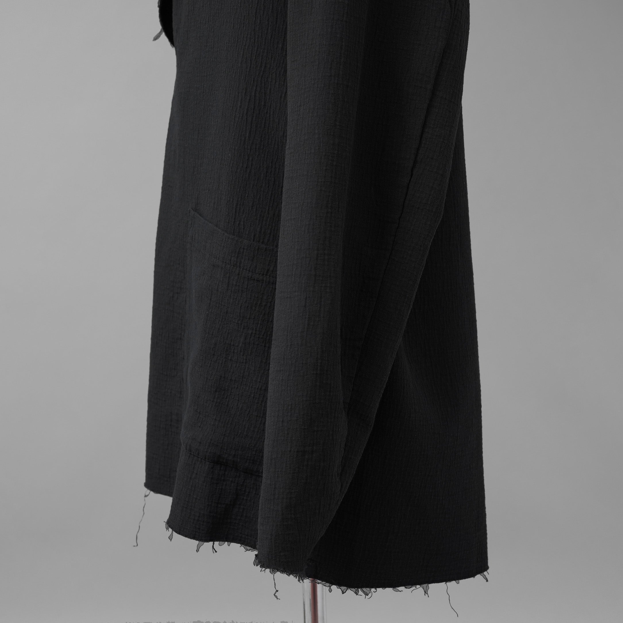 daubドーブ / 美品 HOODED COAT / ダブルガーゼ フーデッド コート / size 44 (BLACK)
