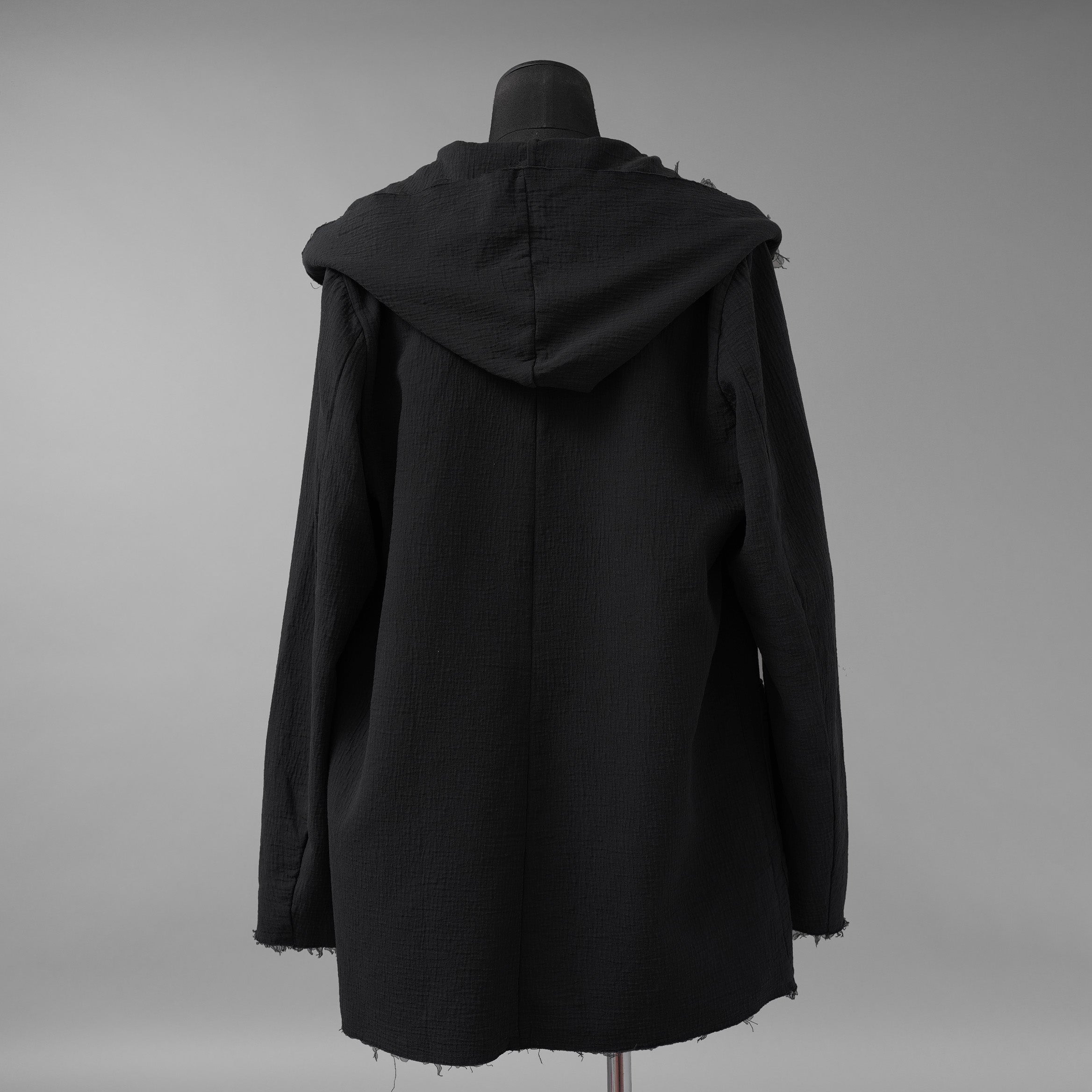 daubドーブ / 美品 HOODED COAT / ダブルガーゼ フーデッド コート / size 44 (BLACK)