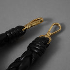 FENDI フェンディ / 美品 ミニ ストラップ ユー（Mini Strap You）ナッパレザー 編み込み ショートストラップ アクセサリー / BLACK 352081-izm