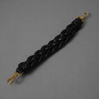 FENDI フェンディ / 美品 ミニ ストラップ ユー（Mini Strap You）ナッパレザー 編み込み ショートストラップ アクセサリー / BLACK 352081-izm