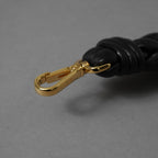 FENDI フェンディ / 美品 ミニ ストラップ ユー（Mini Strap You）ナッパレザー 編み込み ショートストラップ アクセサリー / BLACK 352081-izm