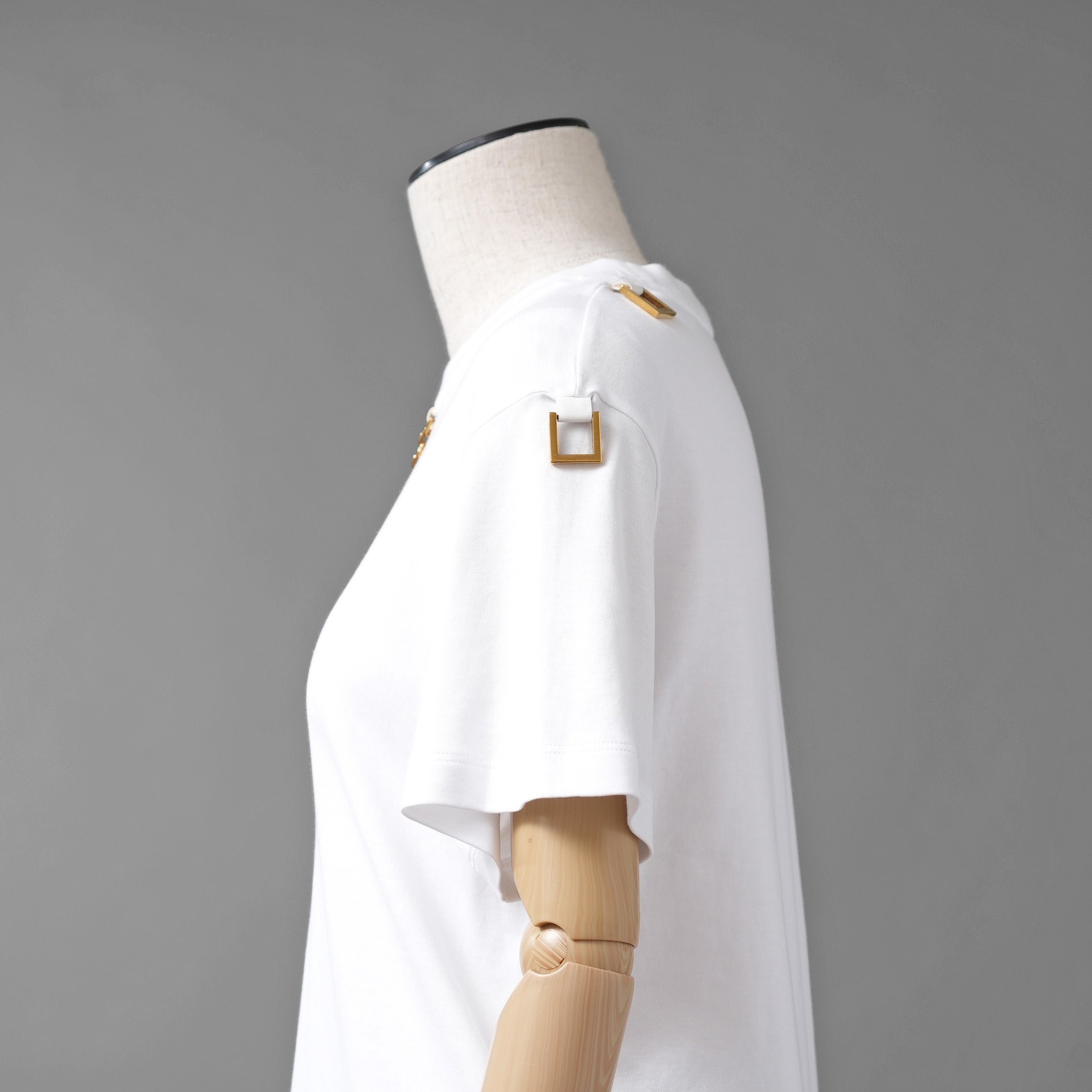 LOUIS VUITTON ルイヴィトン / 22SS サイドストラップ Tシャツ チェーン / 半袖Tシャツ / RW222B UOL FNTS76 / size M (WHITE) レディース