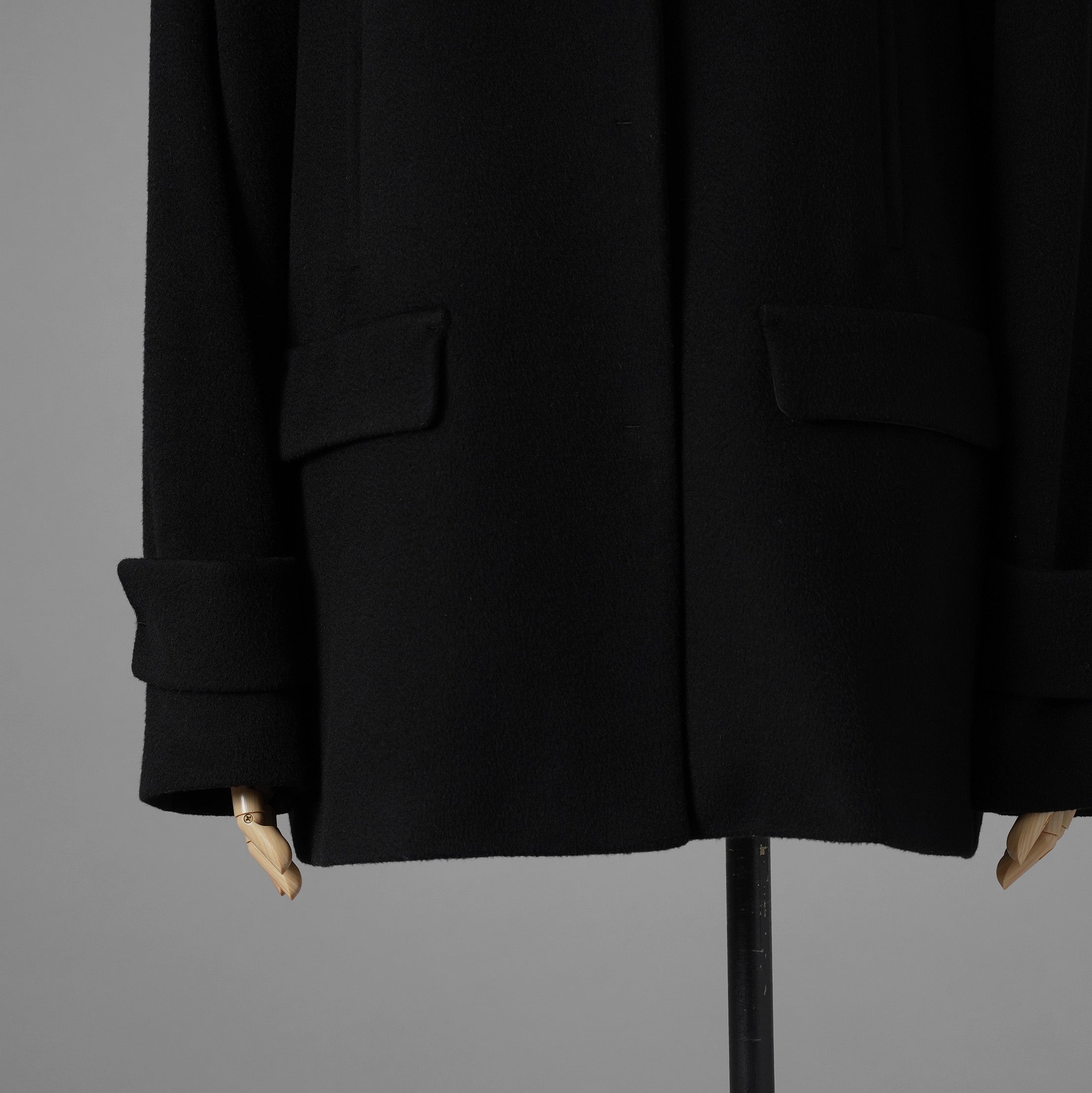 MAX MARA STUDIO マックス マーラ ステュディオ / 美品 ノーカラー ウールコート アウター / 60360263 / size 42 (BLACK) レディース 352085-yng