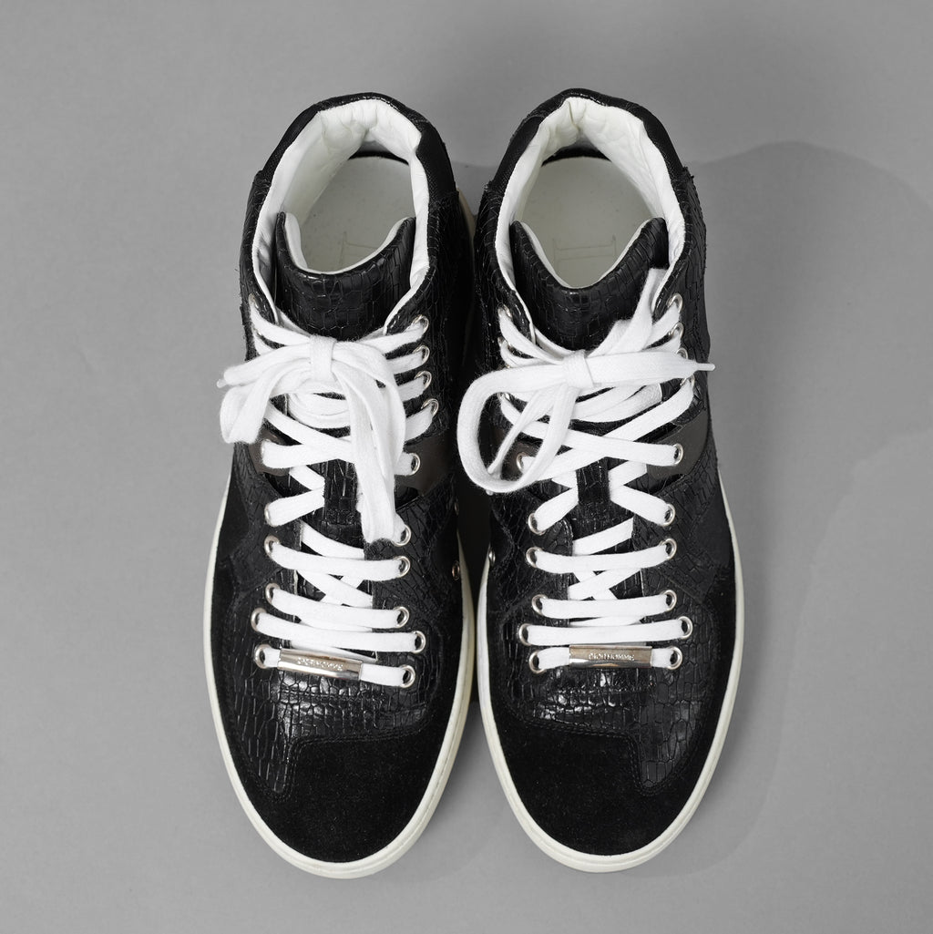 Dior homme ディオールオム / 14AW クロコダイル レザー ハイカット スニーカー  クリス・ヴァン・アッシュ / size 40 (25cm) BLACK)