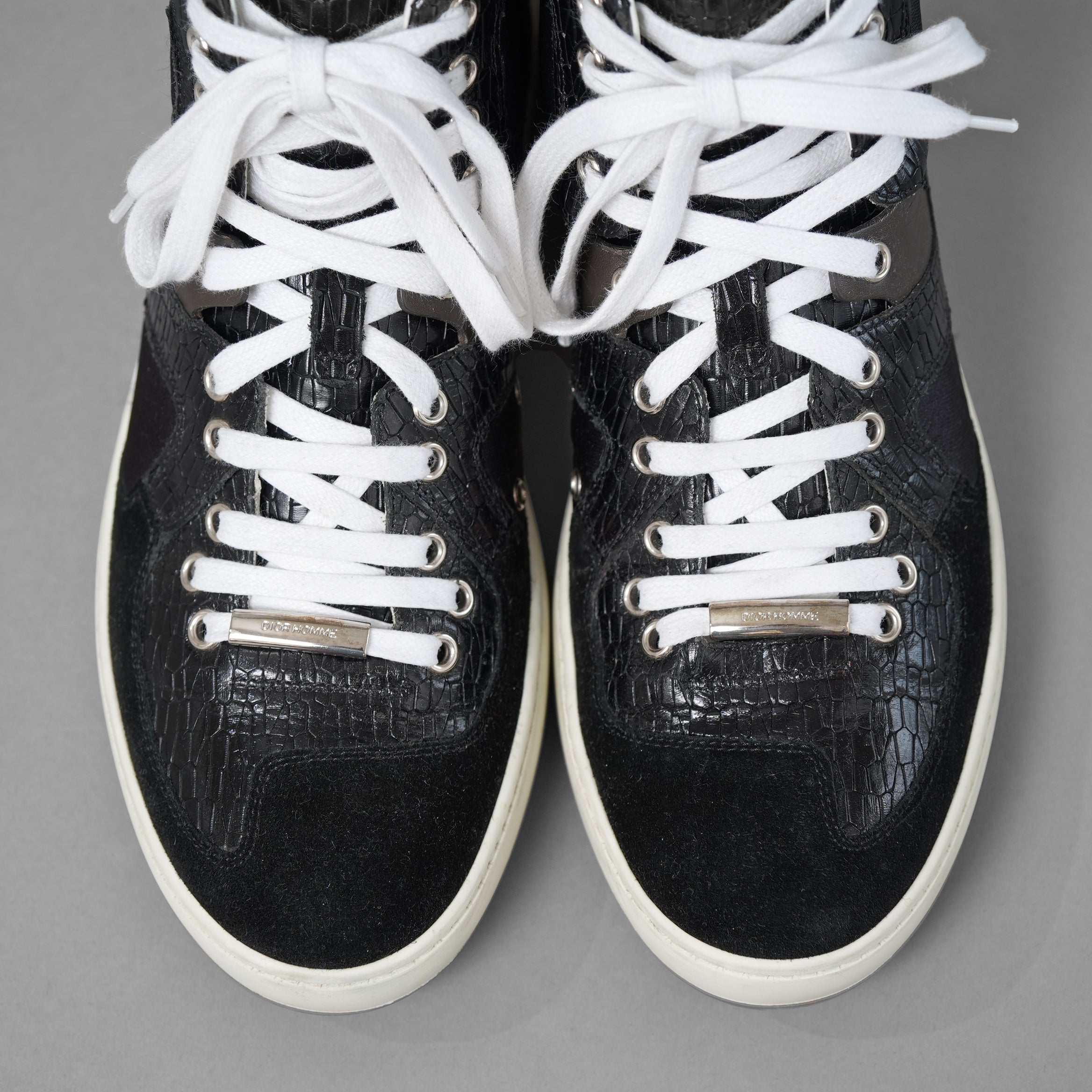 Dior homme ディオールオム / 14AW クロコダイル レザー ハイカット スニーカー  クリス・ヴァン・アッシュ / size 40 (25cm) BLACK)