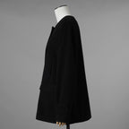 MAX MARA STUDIO マックス マーラ ステュディオ / 美品 ノーカラー ウールコート アウター / 60360263 / size 42 (BLACK) レディース 352085-yng