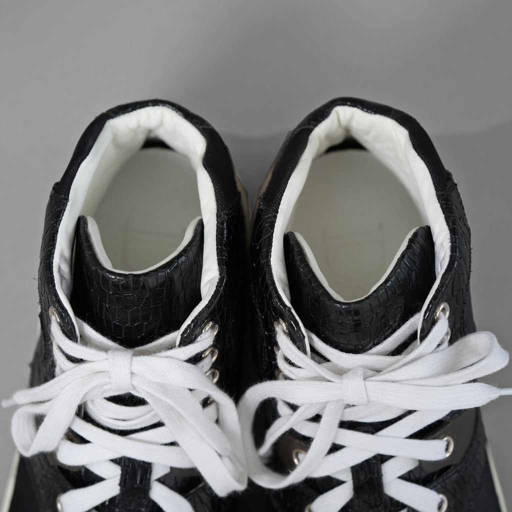 Dior homme ディオールオム / 14AW クロコダイル レザー ハイカット スニーカー  クリス・ヴァン・アッシュ / size 40 (25cm) BLACK)