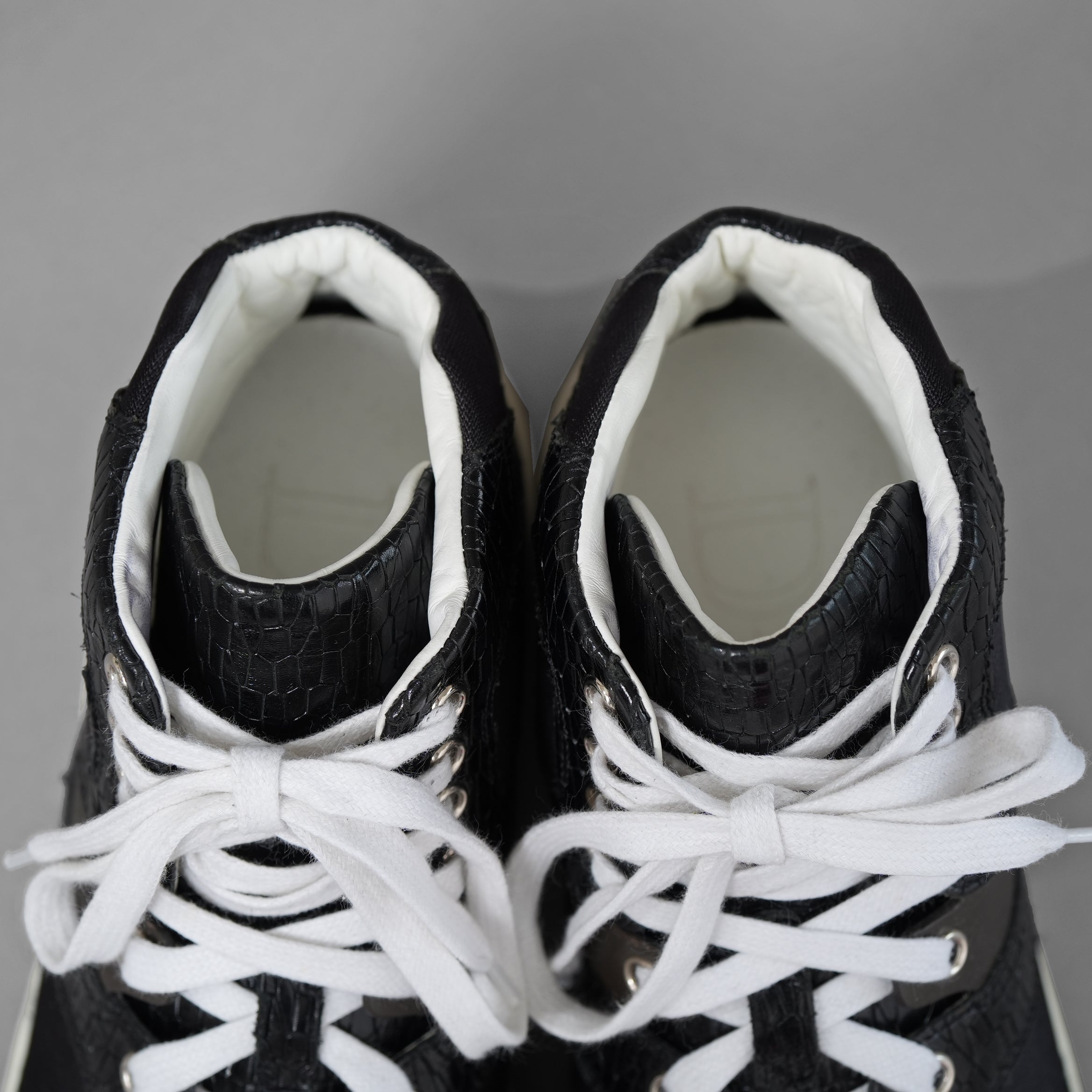 Dior homme ディオールオム / 14AW クロコダイル レザー ハイカット スニーカー  クリス・ヴァン・アッシュ / size 40 (25cm) BLACK)