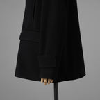 MAX MARA STUDIO マックス マーラ ステュディオ / 美品 ノーカラー ウールコート アウター / 60360263 / size 42 (BLACK) レディース 352085-yng