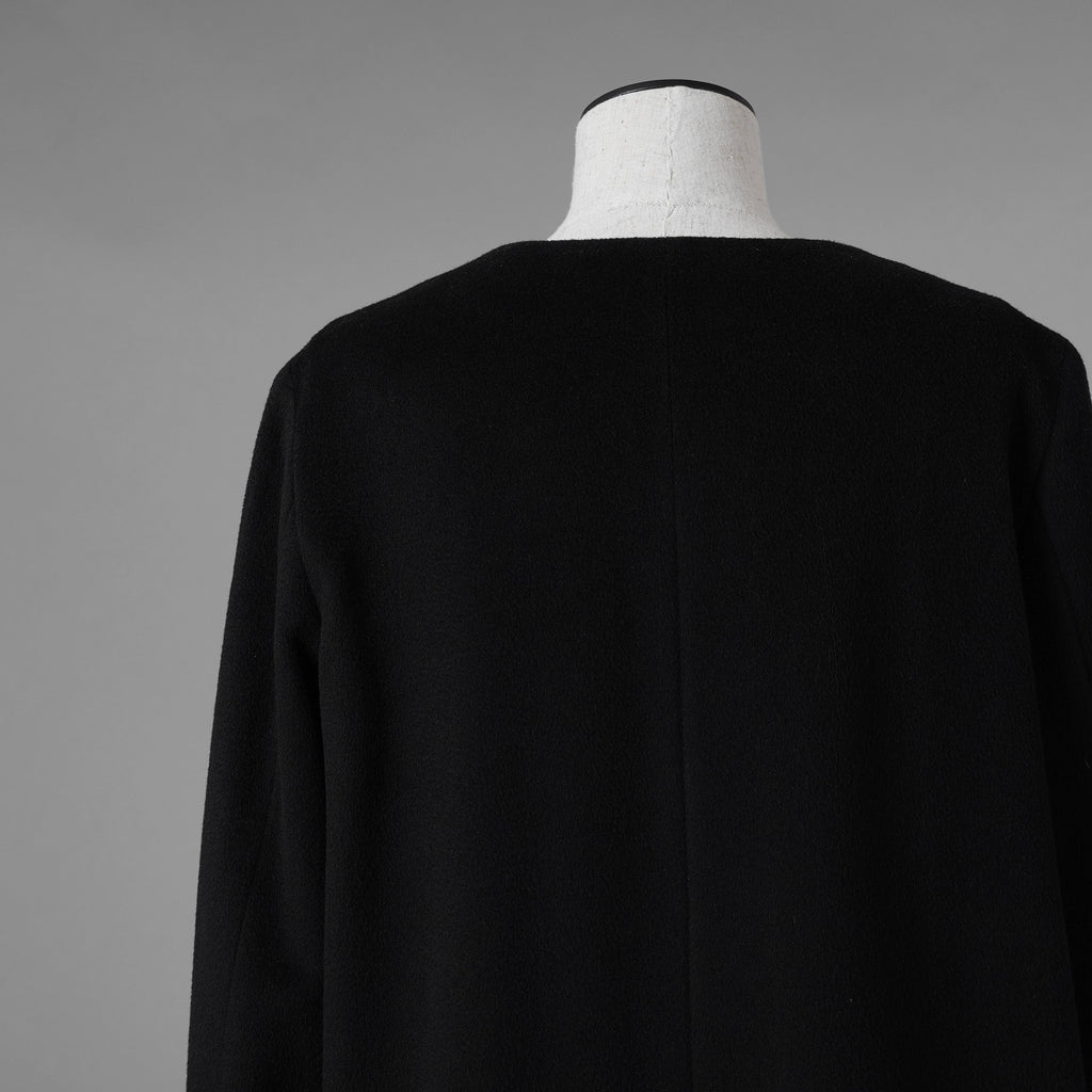 MAX MARA STUDIO マックス マーラ ステュディオ / 美品 ノーカラー ウールコート アウター / 60360263 / size 42 (BLACK) レディース 352085-yng