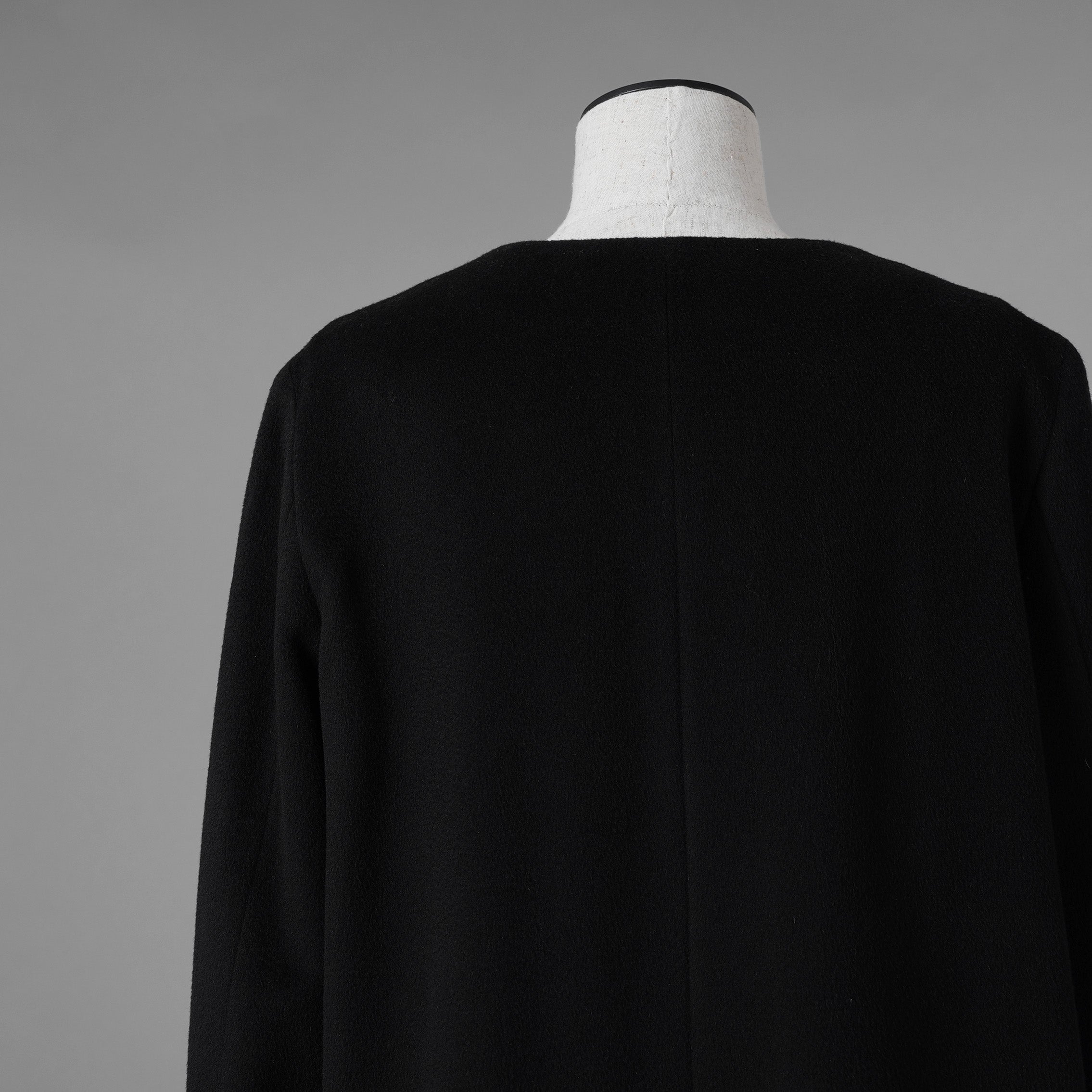 MAX MARA STUDIO マックス マーラ ステュディオ / 美品 ノーカラー ウールコート アウター / 60360263 / size 42 (BLACK) レディース 352085-yng