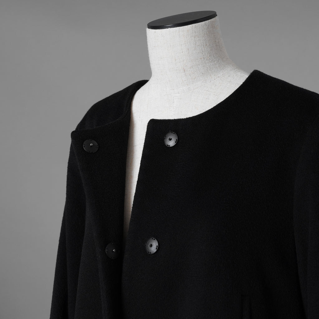 MAX MARA STUDIO マックス マーラ ステュディオ / 美品 ノーカラー ウールコート アウター / 60360263 / size 42 (BLACK) レディース 352085-yng