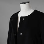 MAX MARA STUDIO マックス マーラ ステュディオ / 美品 ノーカラー ウールコート アウター / 60360263 / size 42 (BLACK) レディース 352085-yng