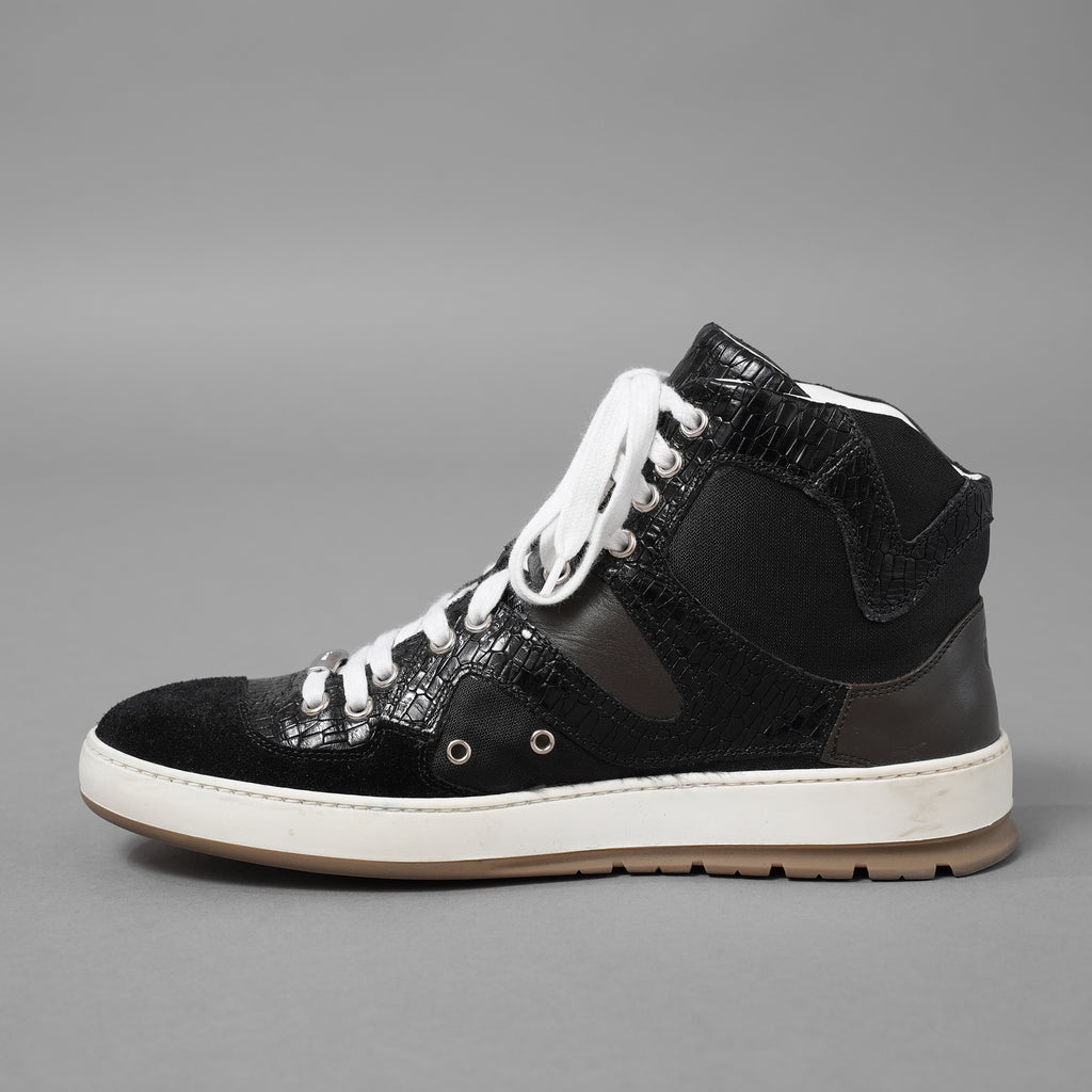 Dior homme ディオールオム / 14AW クロコダイル レザー ハイカット スニーカー  クリス・ヴァン・アッシュ / size 40 (25cm) BLACK)