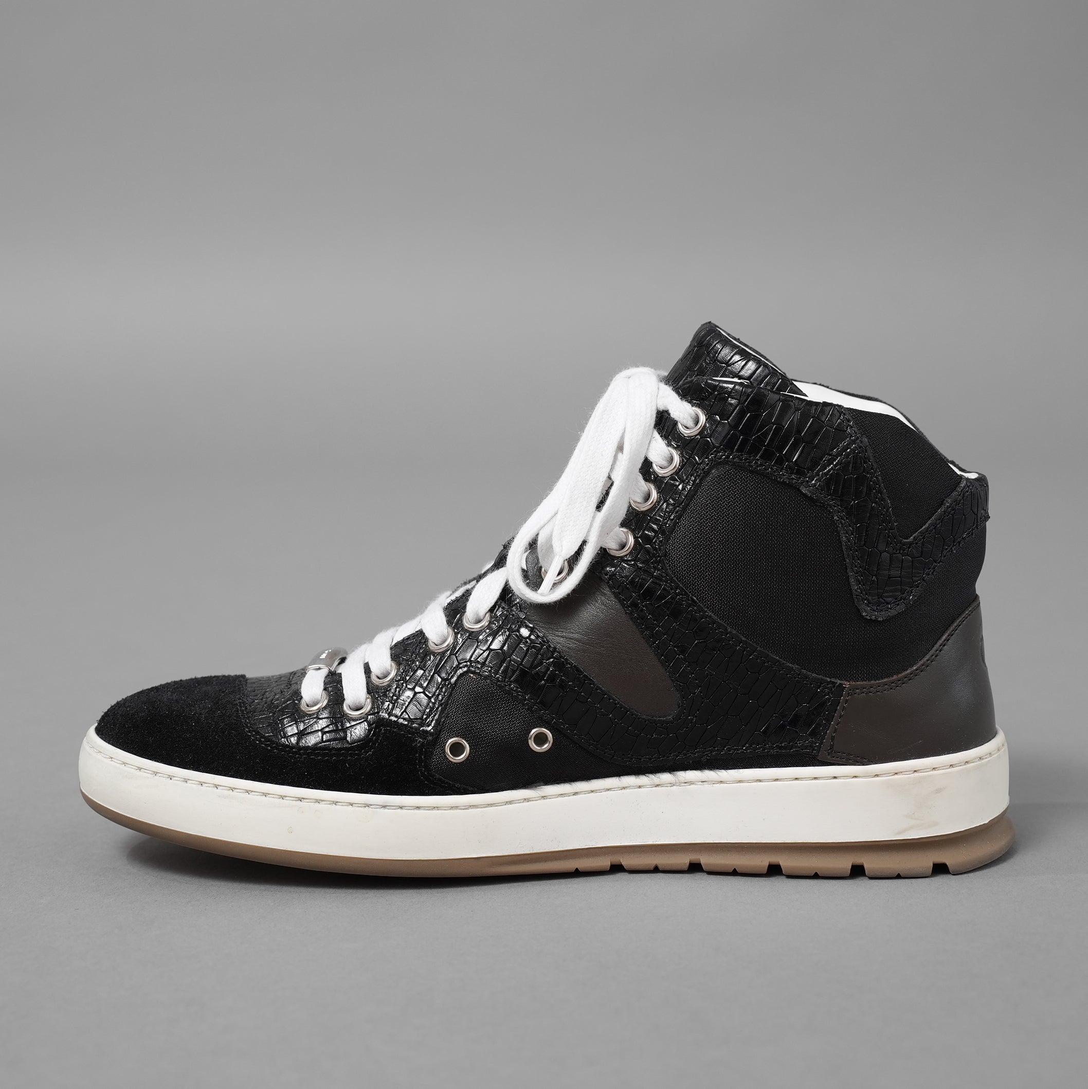 Dior homme ディオールオム / 14AW クロコダイル レザー ハイカット スニーカー  クリス・ヴァン・アッシュ / size 40 (25cm) BLACK)