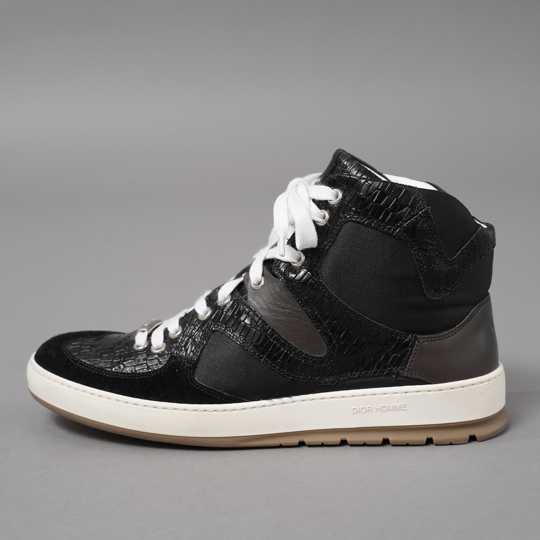 Dior homme ディオールオム / 14AW クロコダイル レザー ハイカット スニーカー  クリス・ヴァン・アッシュ / size 40 (25cm) BLACK)