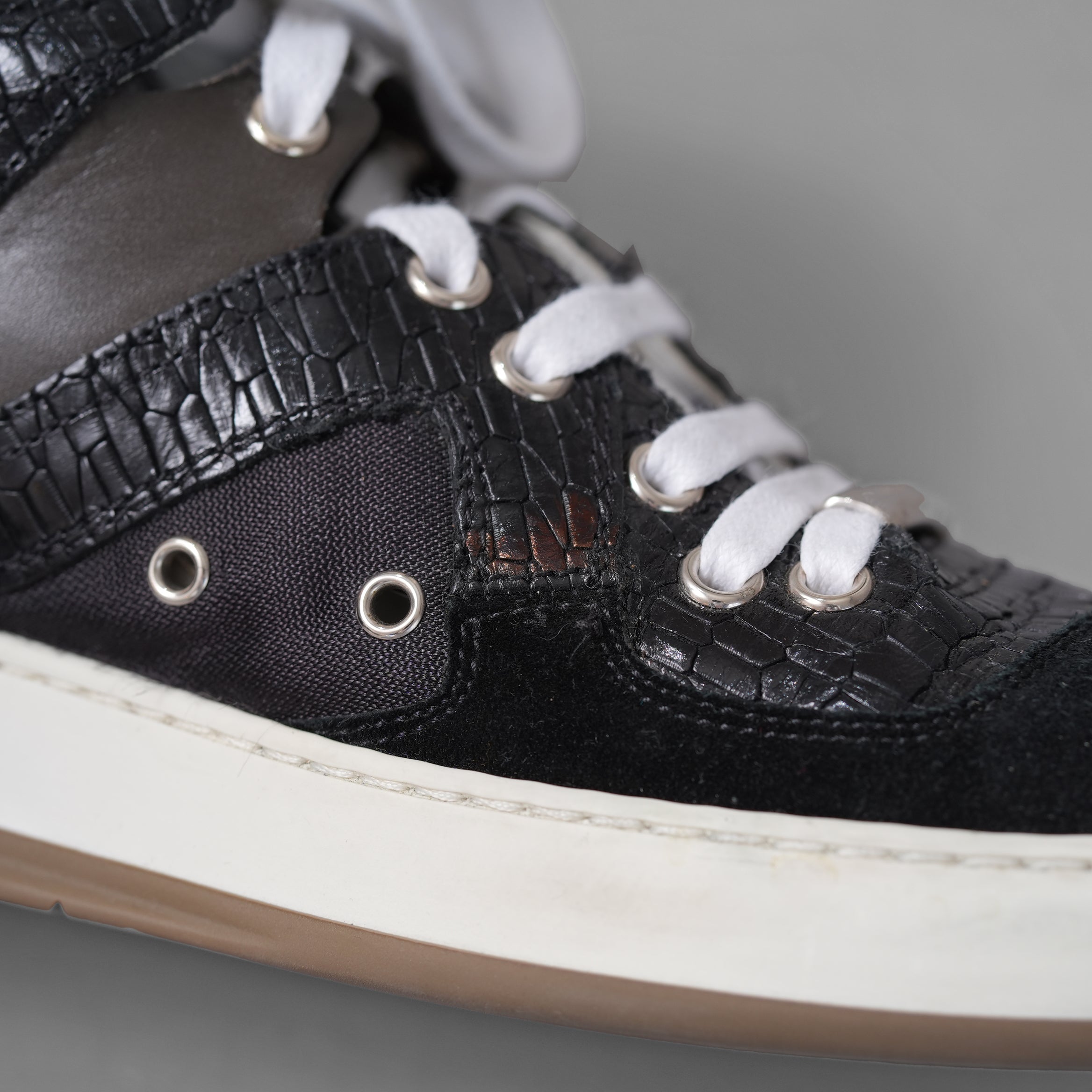 Dior homme ディオールオム / 14AW クロコダイル レザー ハイカット スニーカー  クリス・ヴァン・アッシュ / size 40 (25cm) BLACK)