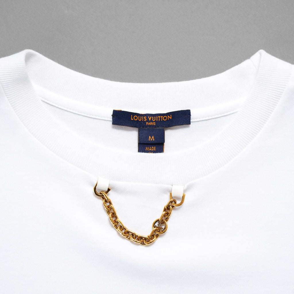 LOUIS VUITTON ルイヴィトン / 22SS サイドストラップ Tシャツ チェーン / 半袖Tシャツ / RW222B UOL FNTS76 / size M (WHITE) レディース