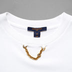 LOUIS VUITTON ルイヴィトン / 22SS サイドストラップ Tシャツ チェーン / 半袖Tシャツ / RW222B UOL FNTS76 / size M (WHITE) レディース