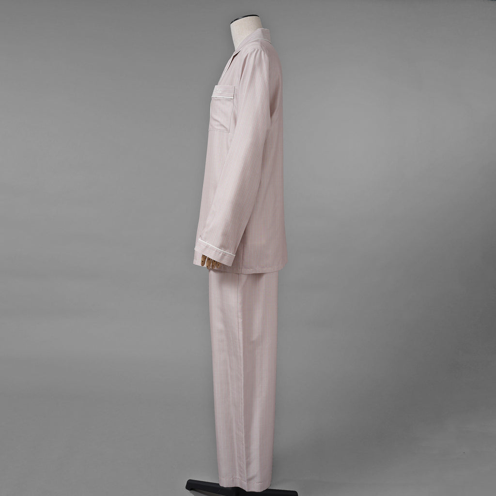 新品 希少 CELINE セリーヌ / 24SS 麻布台ヒルズ限定 トリオンフロゴ入り ストライプシルク パジャマ セットアップ / 長袖シャツ / パンツ / 2C17B948S / 2P26A948S / size 36 (LIGHHT PINK) レディース