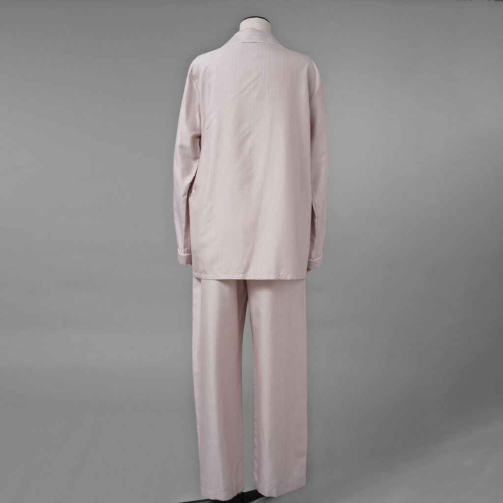 新品 希少 CELINE セリーヌ / 24SS 麻布台ヒルズ限定 トリオンフロゴ入り ストライプシルク パジャマ セットアップ / 長袖シャツ / パンツ / 2C17B948S / 2P26A948S / size 36 (LIGHHT PINK) レディース