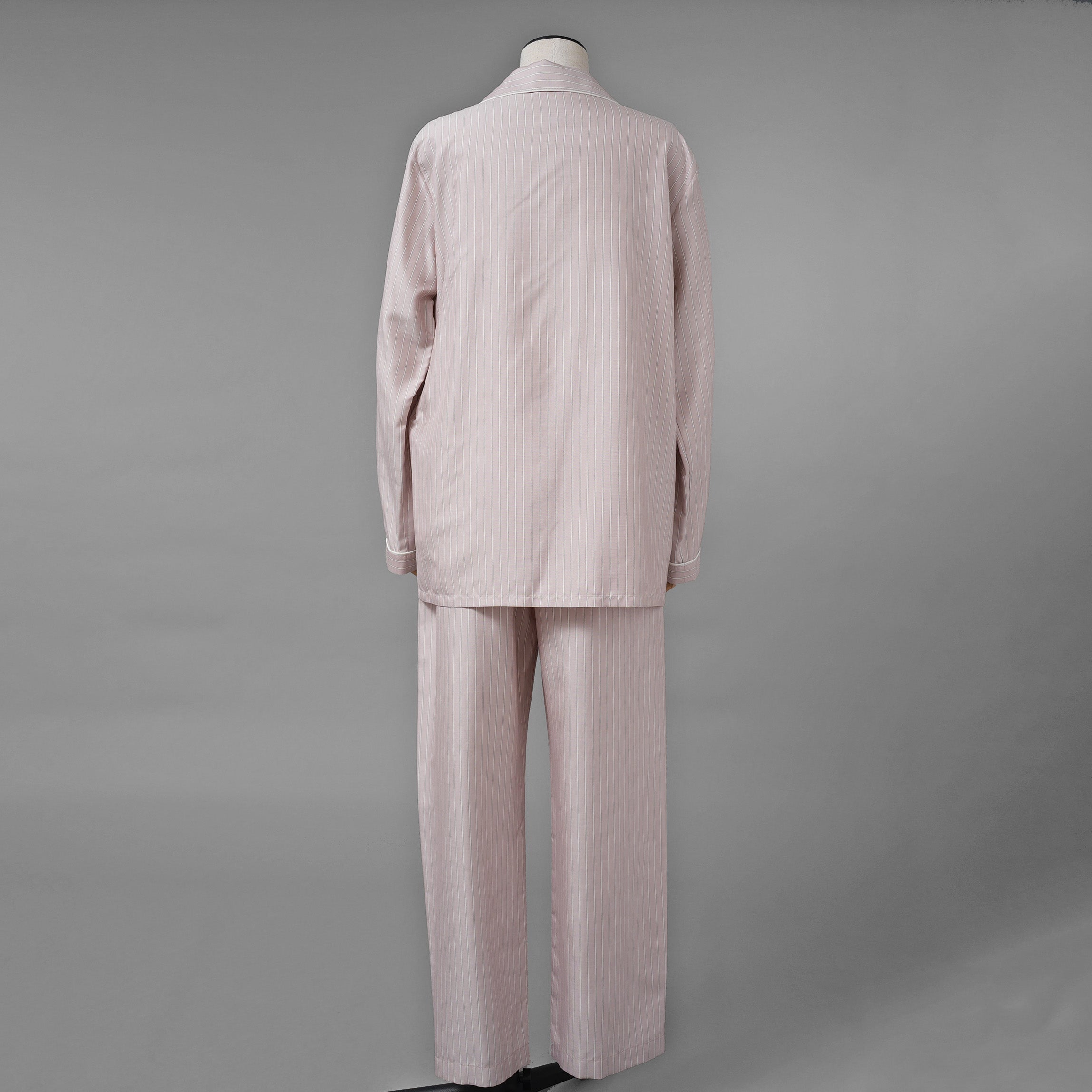 新品 希少 CELINE セリーヌ / 24SS 麻布台ヒルズ限定 トリオンフロゴ入り ストライプシルク パジャマ セットアップ / 長袖シャツ / パンツ / 2C17B948S / 2P26A948S / size 36 (LIGHHT PINK) レディース