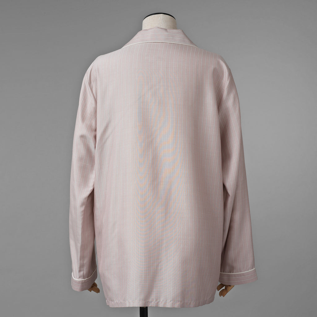 新品 希少 CELINE セリーヌ / 24SS 麻布台ヒルズ限定 トリオンフロゴ入り ストライプシルク パジャマ セットアップ / 長袖シャツ / パンツ / 2C17B948S / 2P26A948S / size 36 (LIGHHT PINK) レディース