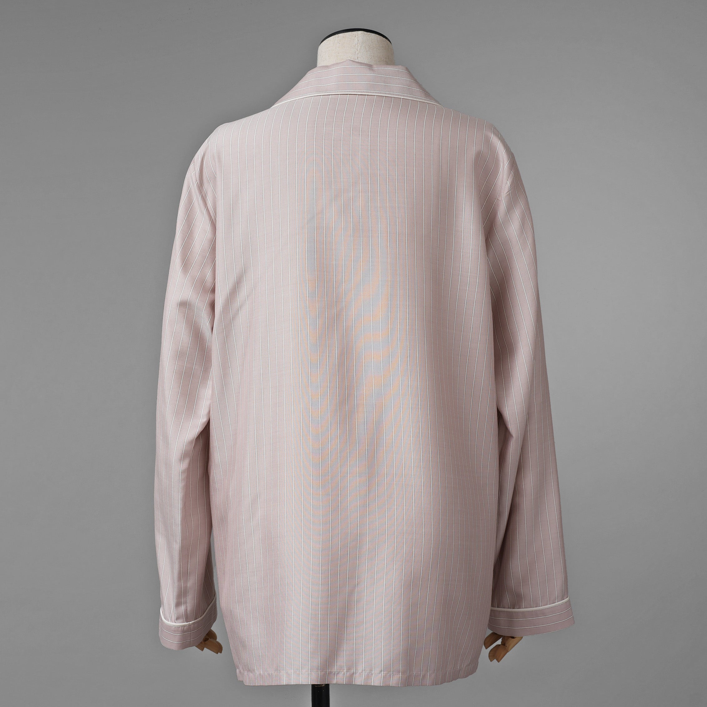 新品 希少 CELINE セリーヌ / 24SS 麻布台ヒルズ限定 トリオンフロゴ入り ストライプシルク パジャマ セットアップ / 長袖シャツ / パンツ / 2C17B948S / 2P26A948S / size 36 (LIGHHT PINK) レディース