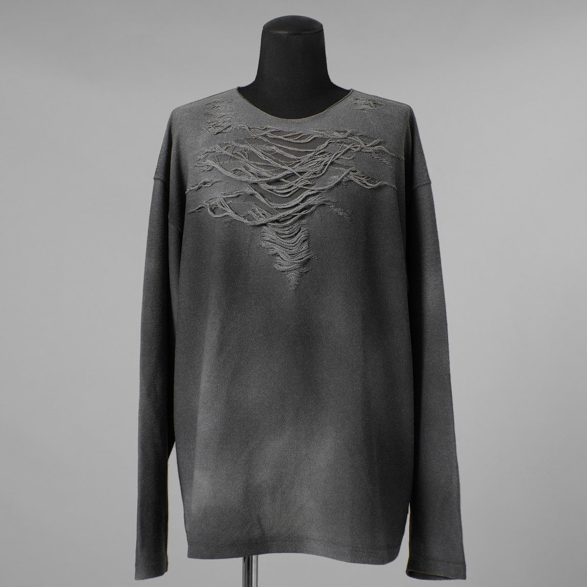 DIESEL ディーゼル / 美品 25SS S-RUBEN ランウェイ クラッシュ加工クルーネック スウェット / A18216 / size L (GRAY) 352089-in-ue