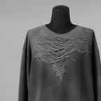 DIESEL ディーゼル / 美品 25SS S-RUBEN ランウェイ クラッシュ加工クルーネック スウェット / A18216 / size L (GRAY) 352089-in-ue