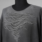 DIESEL ディーゼル / 美品 25SS S-RUBEN ランウェイ クラッシュ加工クルーネック スウェット / A18216 / size L (GRAY) 352089-in-ue