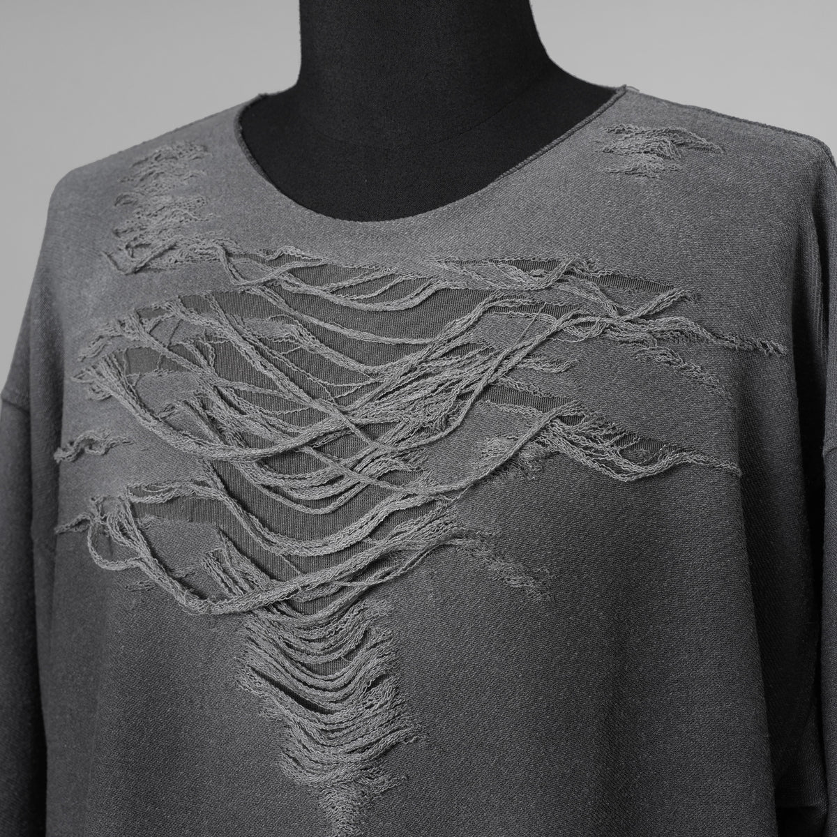 DIESEL ディーゼル / 美品 25SS S-RUBEN ランウェイ クラッシュ加工クルーネック スウェット / A18216 / size L (GRAY) 352089-in-ue