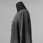 DIESEL ディーゼル / 美品 25SS S-RUBEN ランウェイ クラッシュ加工クルーネック スウェット / A18216 / size L (GRAY) 352089-in-ue