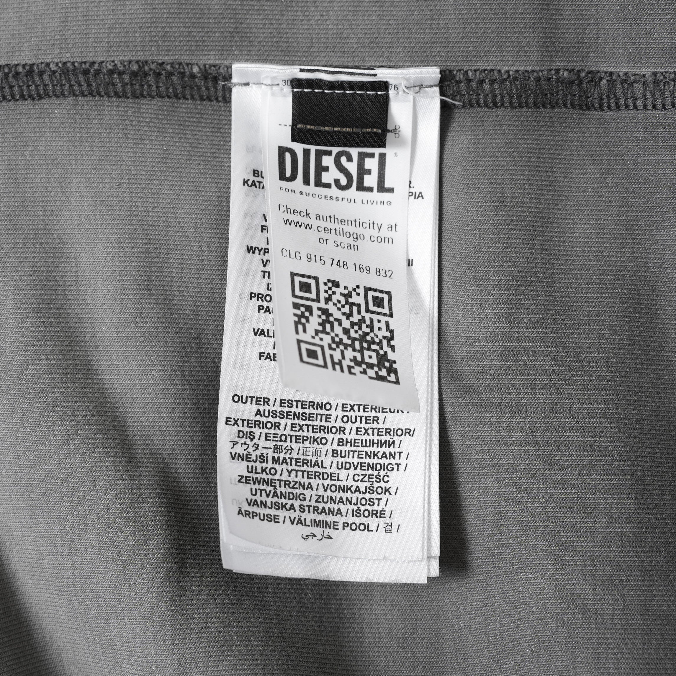 DIESEL ディーゼル / 美品 25SS S-RUBEN ランウェイ クラッシュ加工クルーネック スウェット / A18216 / size L (GRAY) 352089-in-ue