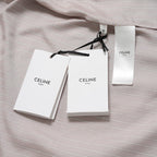 新品 希少 CELINE セリーヌ / 24SS 麻布台ヒルズ限定 トリオンフロゴ入り ストライプシルク パジャマ セットアップ / 長袖シャツ / パンツ / 2C17B948S / 2P26A948S / size 36 (LIGHHT PINK) レディース