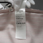 新品 希少 CELINE セリーヌ / 24SS 麻布台ヒルズ限定 トリオンフロゴ入り ストライプシルク パジャマ セットアップ / 長袖シャツ / パンツ / 2C17B948S / 2P26A948S / size 36 (LIGHHT PINK) レディース