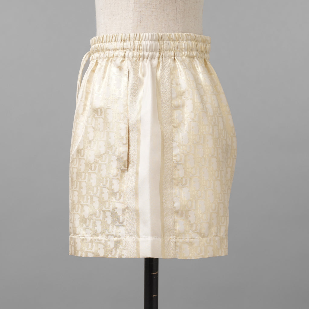 Christian Dior クリスチャンディオール /美品 2021年 ゴールドシルク メタリック ジャカード オブリークショーツ / パンツ / 211P20A6607 / size 42 (GOLD)