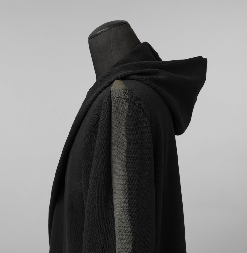 m.a+ エムエークロス / 美品 23SS hand painted hooded unlined cardigan coat / フーデッド コート / C328-HP/JM4 / size 48 (BLACK)