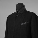 bajra バジュラ / 美品 25AW ウール リネン コットン ツイード カウハイドアクセント 3ボタン ジャケット / 159BJ01 / size 3 (BLACK) 352087-in-ue